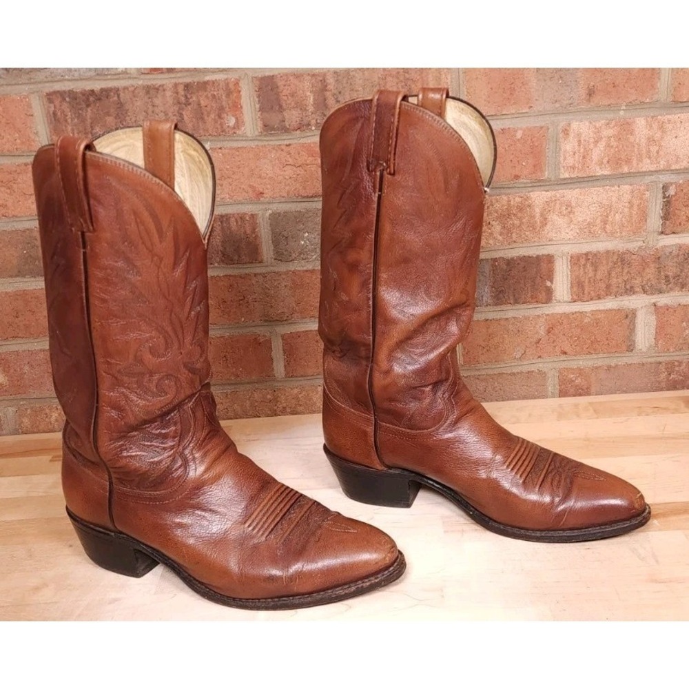 Dan Post 9798 Vintage Mens Brown Leather Cowboy Boots Size 9.5 EW Wide